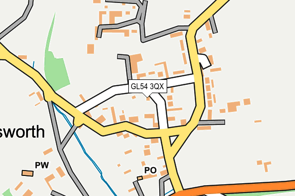 GL54 3QX map - OS OpenMap – Local (Ordnance Survey)