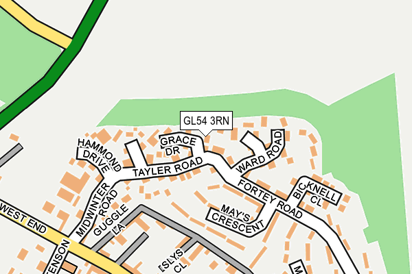 GL54 3RN map - OS OpenMap – Local (Ordnance Survey)