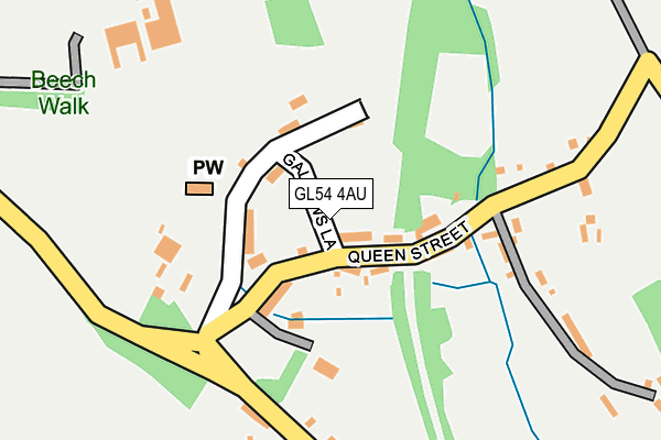 GL54 4AU map - OS OpenMap – Local (Ordnance Survey)