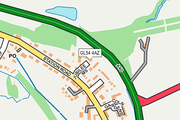 GL54 4AZ map - OS OpenMap – Local (Ordnance Survey)
