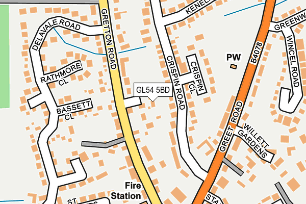 GL54 5BD map - OS OpenMap – Local (Ordnance Survey)