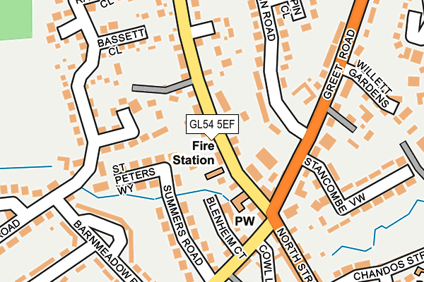 GL54 5EF map - OS OpenMap – Local (Ordnance Survey)