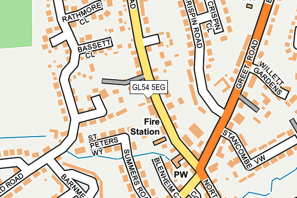 GL54 5EG map - OS OpenMap – Local (Ordnance Survey)