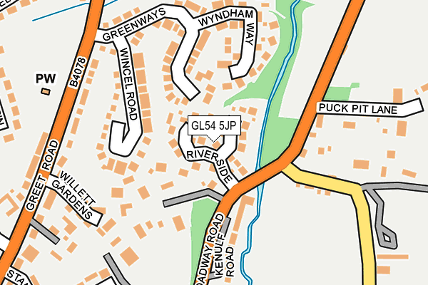 GL54 5JP map - OS OpenMap – Local (Ordnance Survey)
