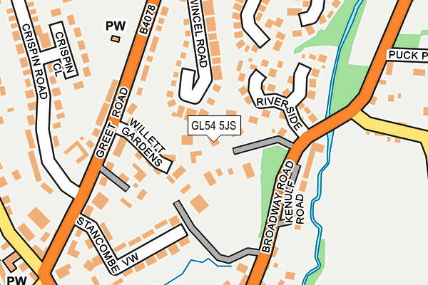 GL54 5JS map - OS OpenMap – Local (Ordnance Survey)