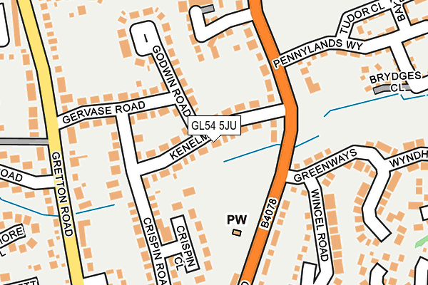 GL54 5JU map - OS OpenMap – Local (Ordnance Survey)