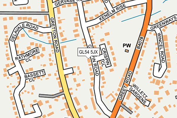 GL54 5JX map - OS OpenMap – Local (Ordnance Survey)