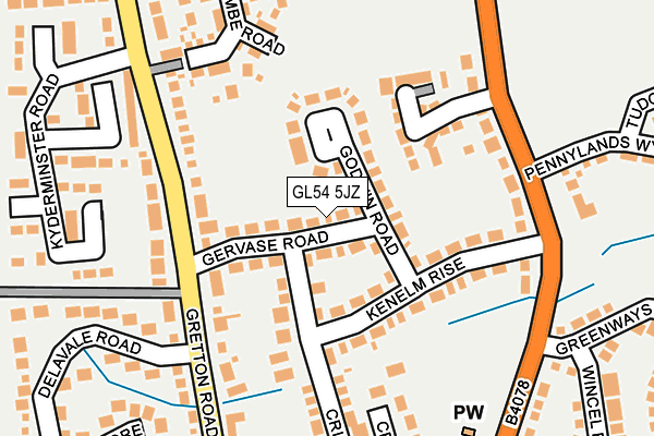 GL54 5JZ map - OS OpenMap – Local (Ordnance Survey)