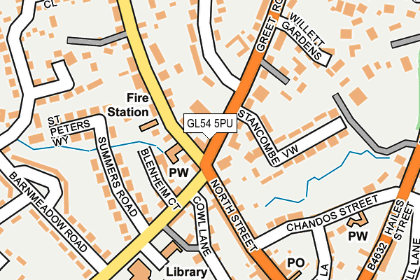 GL54 5PU map - OS OpenMap – Local (Ordnance Survey)