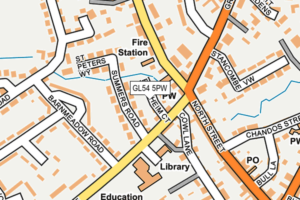 GL54 5PW map - OS OpenMap – Local (Ordnance Survey)