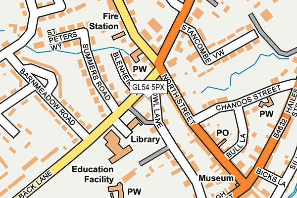 GL54 5PX map - OS OpenMap – Local (Ordnance Survey)