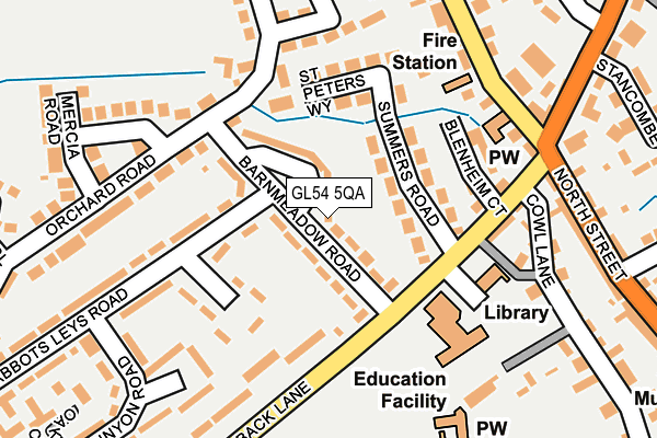 GL54 5QA map - OS OpenMap – Local (Ordnance Survey)