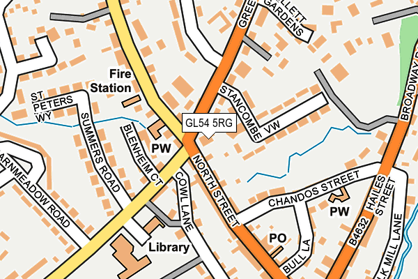 GL54 5RG map - OS OpenMap – Local (Ordnance Survey)