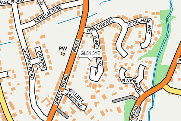 GL54 5YE map - OS OpenMap – Local (Ordnance Survey)