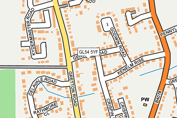 GL54 5YF map - OS OpenMap – Local (Ordnance Survey)