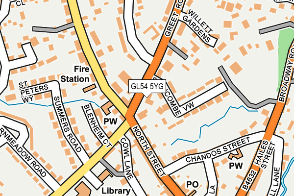 GL54 5YG map - OS OpenMap – Local (Ordnance Survey)