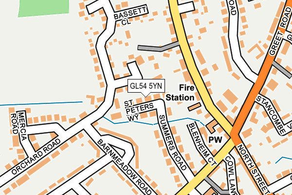 GL54 5YN map - OS OpenMap – Local (Ordnance Survey)