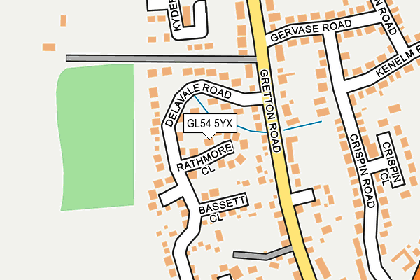 GL54 5YX map - OS OpenMap – Local (Ordnance Survey)