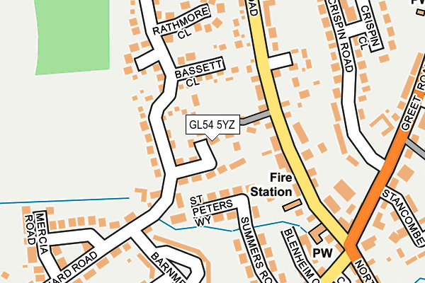 GL54 5YZ map - OS OpenMap – Local (Ordnance Survey)