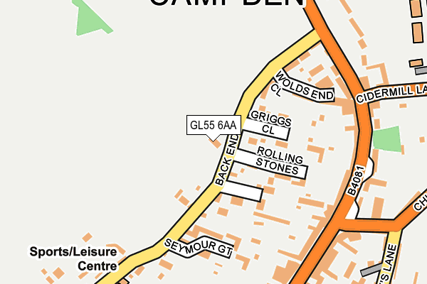 GL55 6AA map - OS OpenMap – Local (Ordnance Survey)