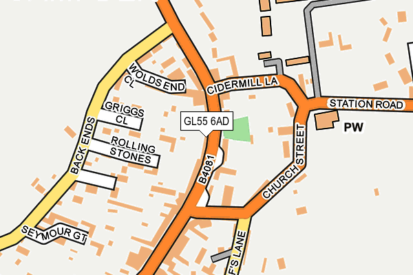 GL55 6AD map - OS OpenMap – Local (Ordnance Survey)