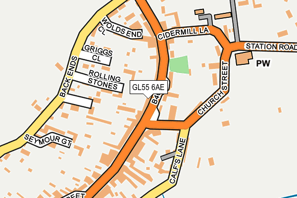 GL55 6AE map - OS OpenMap – Local (Ordnance Survey)