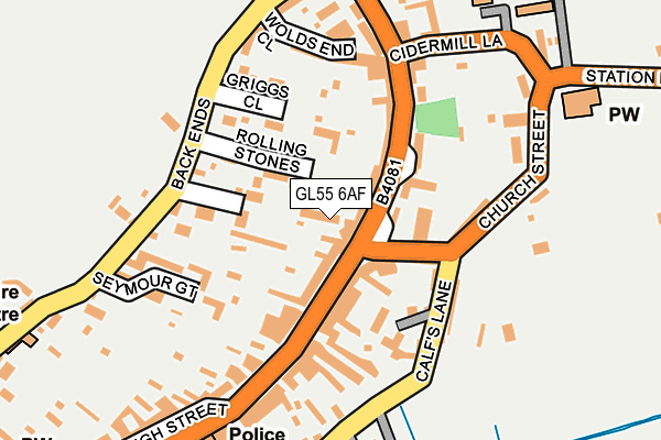 GL55 6AF map - OS OpenMap – Local (Ordnance Survey)