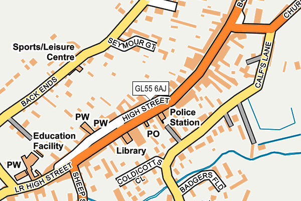 GL55 6AJ map - OS OpenMap – Local (Ordnance Survey)