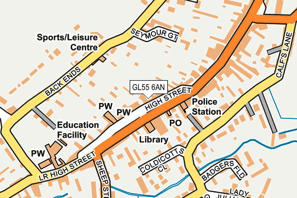 GL55 6AN map - OS OpenMap – Local (Ordnance Survey)