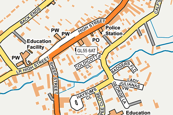 GL55 6AT map - OS OpenMap – Local (Ordnance Survey)