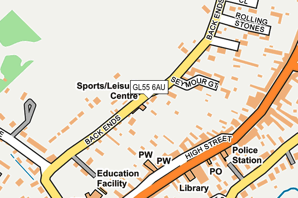 GL55 6AU map - OS OpenMap – Local (Ordnance Survey)