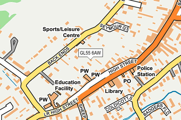 GL55 6AW map - OS OpenMap – Local (Ordnance Survey)