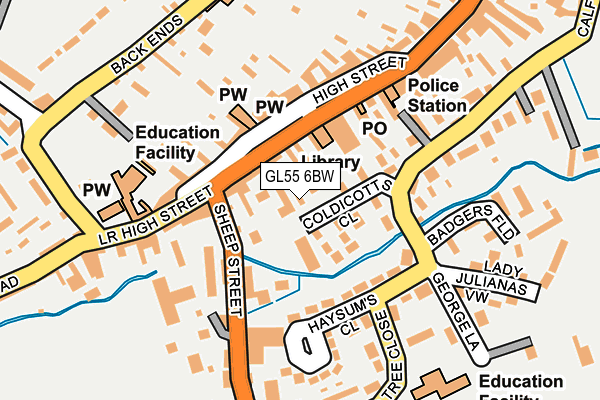 GL55 6BW map - OS OpenMap – Local (Ordnance Survey)