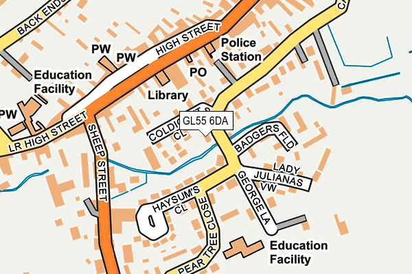 GL55 6DA map - OS OpenMap – Local (Ordnance Survey)