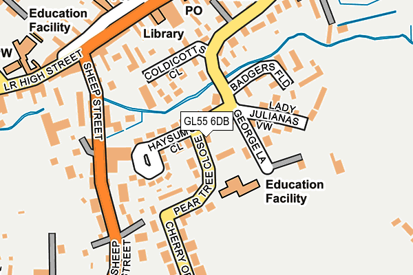 GL55 6DB map - OS OpenMap – Local (Ordnance Survey)