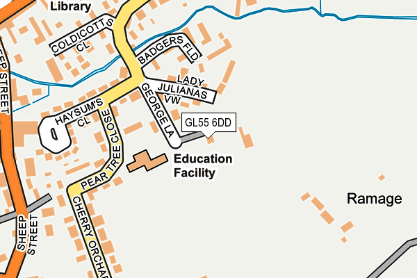 GL55 6DD map - OS OpenMap – Local (Ordnance Survey)