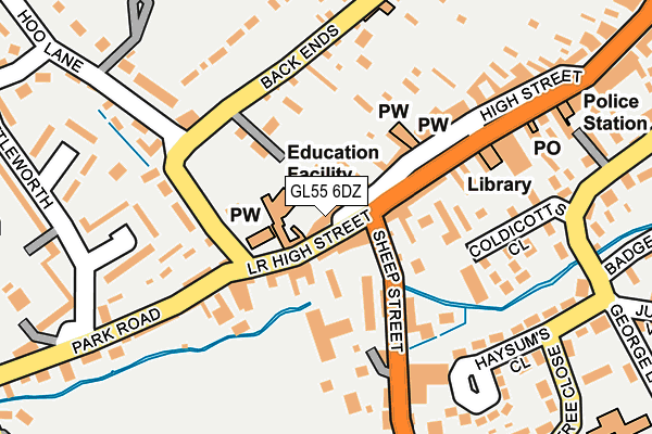GL55 6DZ map - OS OpenMap – Local (Ordnance Survey)