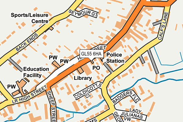 GL55 6HA map - OS OpenMap – Local (Ordnance Survey)