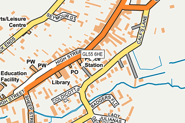 GL55 6HE map - OS OpenMap – Local (Ordnance Survey)
