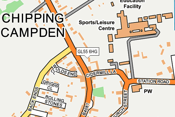 GL55 6HG map - OS OpenMap – Local (Ordnance Survey)