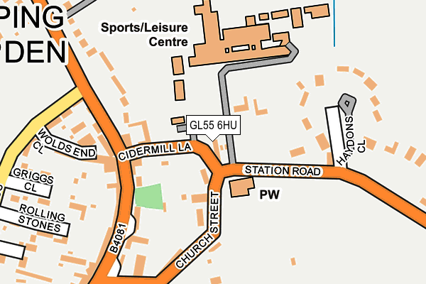GL55 6HU map - OS OpenMap – Local (Ordnance Survey)