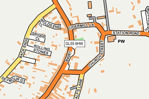 GL55 6HW map - OS OpenMap – Local (Ordnance Survey)