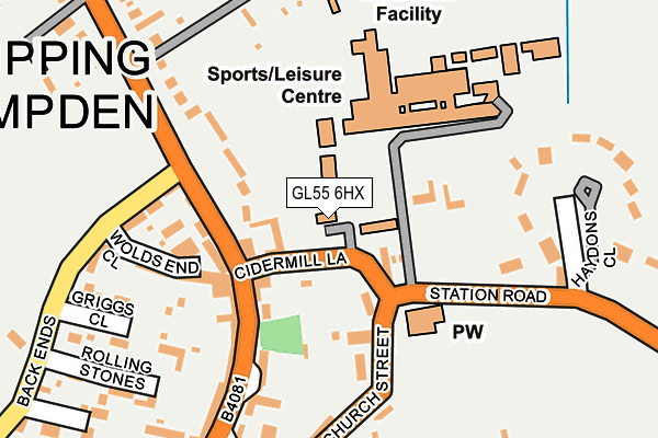 GL55 6HX map - OS OpenMap – Local (Ordnance Survey)