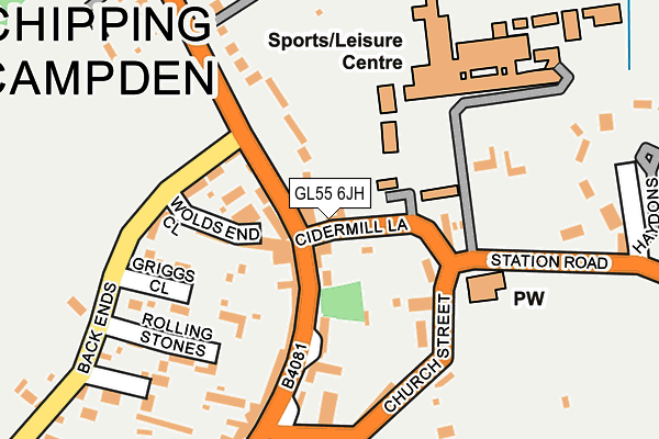 GL55 6JH map - OS OpenMap – Local (Ordnance Survey)