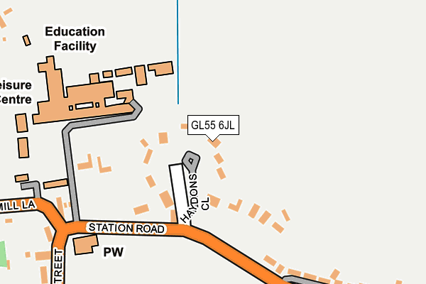 GL55 6JL map - OS OpenMap – Local (Ordnance Survey)