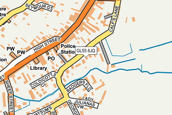 GL55 6JQ map - OS OpenMap – Local (Ordnance Survey)