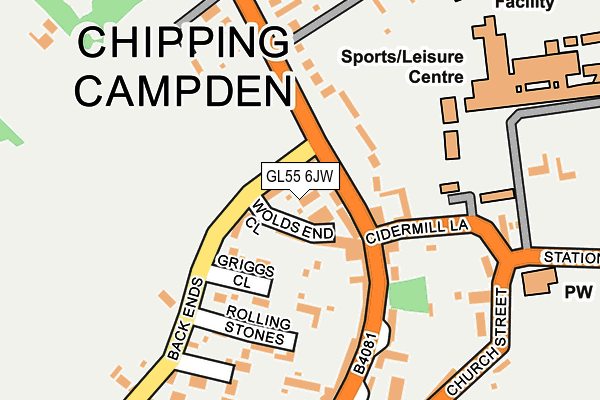 GL55 6JW map - OS OpenMap – Local (Ordnance Survey)