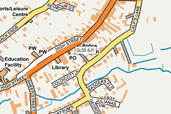 GL55 6JY map - OS OpenMap – Local (Ordnance Survey)