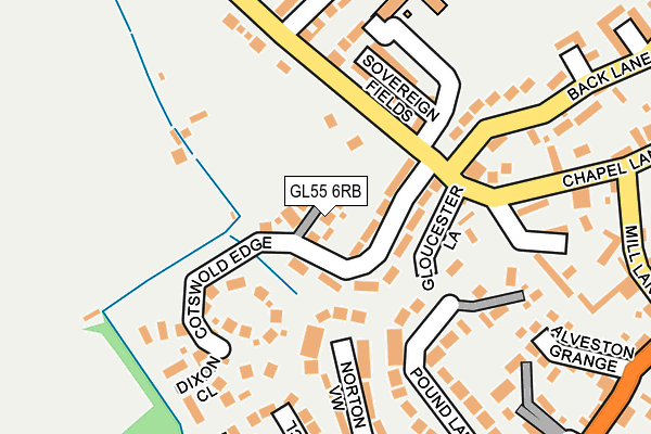 GL55 6RB map - OS OpenMap – Local (Ordnance Survey)