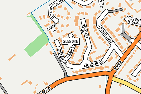 GL55 6RE map - OS OpenMap – Local (Ordnance Survey)